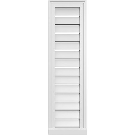 Ekena Millwork Vertical Surface Mount PVC Gable Vent: Functional, w/ 2"W x 2"P Brickmould Sill Frame, 12"W x 42"H GVPVE12X4203SF